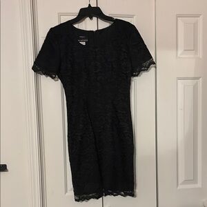My Michelle Black Sheath Mini Dress with Flutter Sleeves